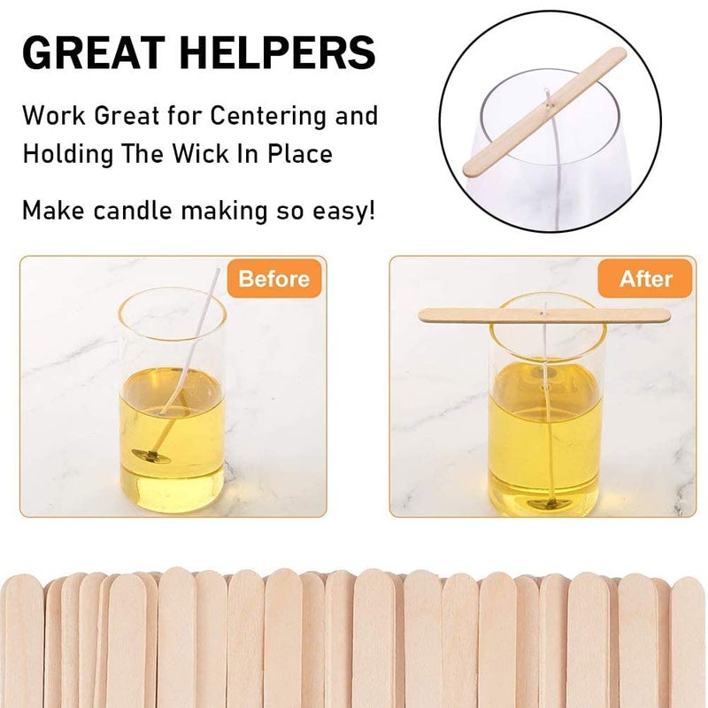 ANTUNIHOD Wooden Candle Wick Holders Pack of 150pcs Wick Centering Devices Candle Wick Bars for Candle Making â€¦ (4.5inch - 150pcs) - Image 4